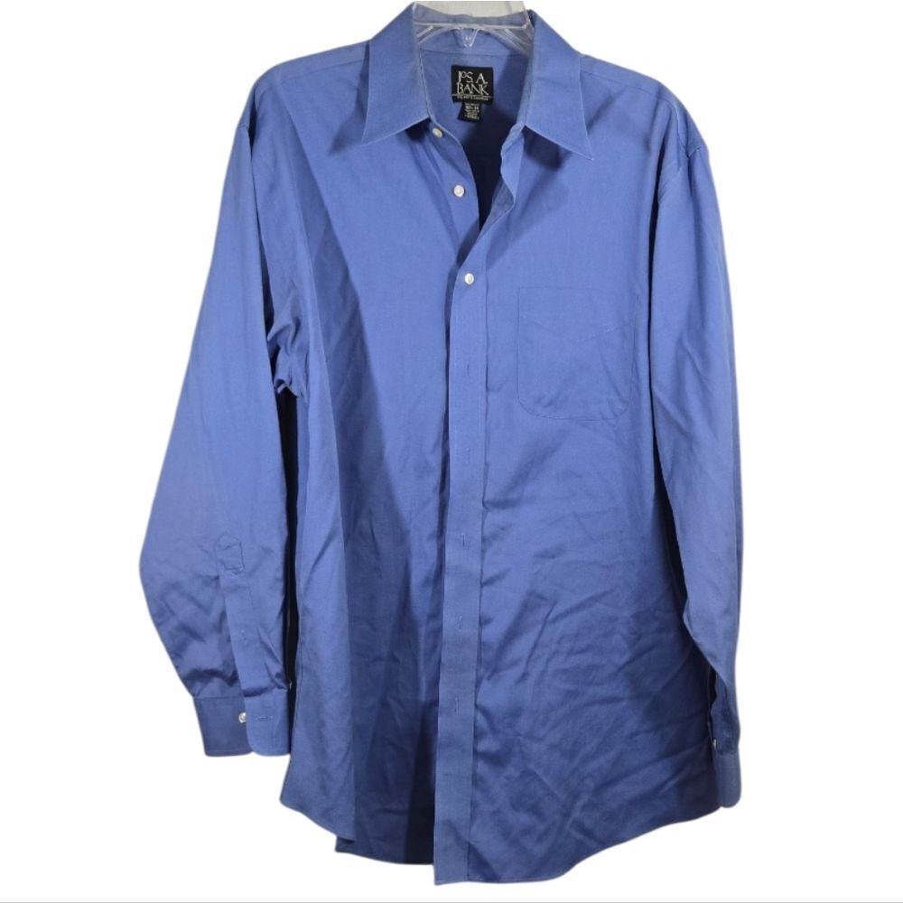 Jos A Bank Men's 16.5 34 Blue Dress Shirt Long Sleeve Button Down Tailored Fit